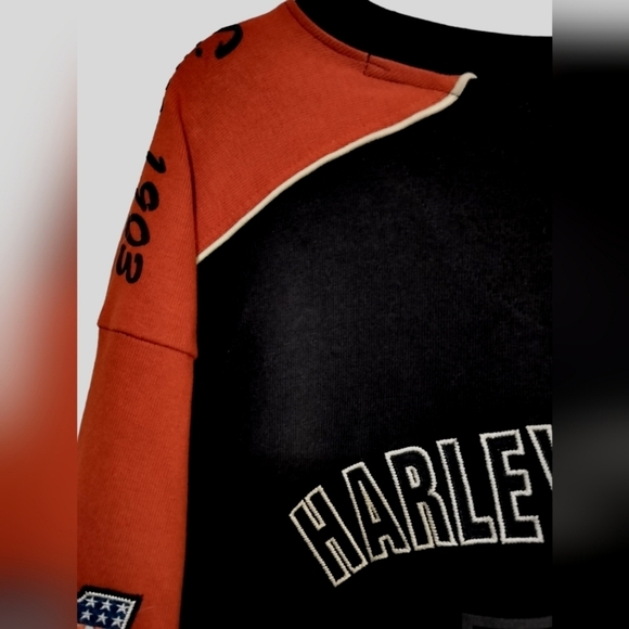M332) RARE 2005 Harley Davidson Embroidery Long Sleeve Sweatshirt Size 2XL - Picture 7 of 10